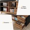 Tribesigns 78.7-Inch Executive Desk, L-Shaped Desk with 55-Inch Cabinet, Large Office Desk with Storage Shelves, Modern Computer Desk for Home Office