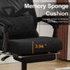 Qulomvs Ergonomic Office Chair with Footrest Home Office Desk Chair with Headrest and Backrest 90-135 Adjustable Mesh Computer Desk Chair with Wheels 360 Swivel Task Chair