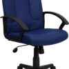 Flash Furniture Garver Mid-Back Navy Fabric Executive Swivel Office Chair with Nylon Arms
