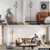 9MMML Floor Lamp for Living Room, Farmhouse Industrial Dimmable Floor lamp,3 Lights Metal Cage Tree Standing Lamp,68", 3Pcs Led Bulbs Included