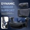 Ergonomic Mesh Office Chair with Footrest, Executive High Back Computer Desk Chair with Wide Headrest and Adjustable 3D Arms, Backrest, Tilt Lock and Lumbar Support-Black