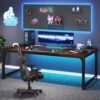 Tribesigns Modern Computer Desk, 78.7 x 39.4 inch X Large Executive Office Desk Computer Table Study Writing Desk Workstation for Home Office,Rustic/Black