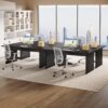 Tribesigns Modern Executive Desk, 63" Large Computer Office Desk, Conference Table Meeting Room Table, Simple Style Rectangle Writing Table for Home Office, Workstation Business Furniture, Black