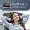 Leather Office Chair, Big and Tall Office Chair Executive Breathable PU Computer Chairs with Lumbar Support, High Back Home Desk Chairs with Flip-up Armrests, Adjustable Headrest