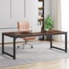 Tribesigns Modern Computer Desk, 78.7 x 39.4 inch X Large Executive Office Desk Computer Table Study Writing Desk Workstation for Home Office,Rustic/Black