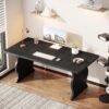 Tribesigns 63" Large Executive Desk for Home Office, Spacious Computer Desk with Ample Leg Room, Double PC Gaming Writing Table Study Desk with Sturdy Legs, Black