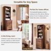 T4TREAM 6-Tier Bookcase with 2 File Drawers, 72" Tall Farmhouse Bookshelf with Storage & Adjustable Shelves, Wooden Floor Standing Display Book Shelf Organizer for Home Office, Reclaimed Barnwood