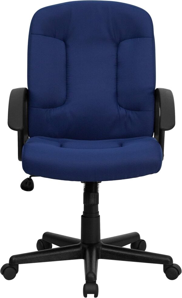 Flash Furniture Garver Mid-Back Navy Fabric Executive Swivel Office Chair with Nylon Arms