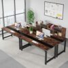 Tribesigns Office Desk with File Cabinet, 70.8" L-Shaped Executive Desk for Home Office Workstation Business Furniture Set, Rustic Brown/Black