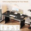 Tribesigns 63" Large Executive Desk for Home Office, Spacious Computer Desk with Ample Leg Room, Double PC Gaming Writing Table Study Desk with Sturdy Legs, Black