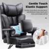 GTPLAYER Big and Tall Office Chair 400LBS Wide Ergonomic Gaming Chair with Deluxe Embossing Designed Leather with Foot Rest,150°Reclining Adjustable Soft Armrests Pocket Spring Back Support and Pillow
