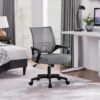 Yaheetech Mid Back Office Chair Executive Task Swivel Rolling Gaming Chair with Lumbar Support and Armrests Rolling Casters, Dark Grey