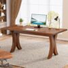 Tribesigns Executive Desk, 63" Large Office Desk, Wood Computer Writing Desk, Mid-Century Laptop Desk Meeting Room Table, Modern Business Workstation Table for Home Office