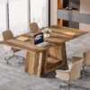 Tribesigns Farmhouse Computer Desk, 63-Inch Large Office Desk Workstation, Simple Style Executive Desk Study Table with Sturdy Base, Wooden Writing Desk for Home Office, Rustic Brown