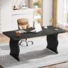 Tribesigns 63" Large Executive Desk for Home Office, Spacious Computer Desk with Ample Leg Room, Double PC Gaming Writing Table Study Desk with Sturdy Legs, Black