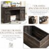 Yechen 55'' Wood Executive Desk with 7 Drawers - Farmhouse Home Office Desks with Storage & Power Outlet, Wooden Computer Desk with Roman Columns, Writing Table for Work & Study, Dark Reclaimed Oak