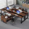 Tribesigns Office Desk with File Cabinet, 70.8" L-Shaped Executive Desk for Home Office Workstation Business Furniture Set, Rustic Brown/Black