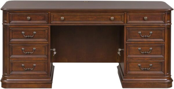 Liberty Furniture Industries Brayton Manor 5 Piece Jr Executive Set, W66 x D24 x H25, Dark Brown