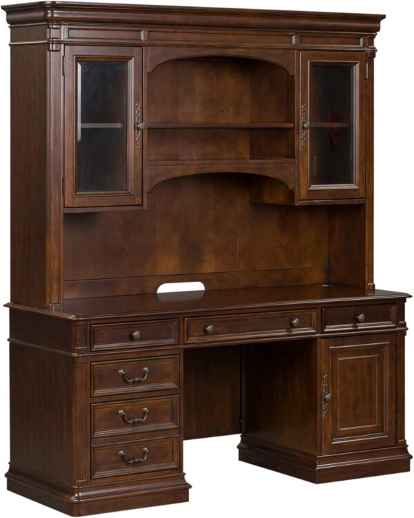 Liberty Furniture Industries Brayton Manor 5 Piece Jr Executive Set, W66 x D24 x H25, Dark Brown