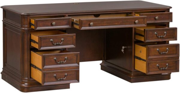 Liberty Furniture Industries Brayton Manor 5 Piece Jr Executive Set, W66 x D24 x H25, Dark Brown
