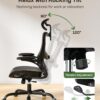 Marsail Ergonomic Mesh Office Chair High Back Home Office Desk Chair with Adaptive Lumbar Support, 2D Headrest, 3D Flip-Up Armrests, Height Adjustable and Rocking Tilt for Home Office and Gaming