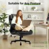 550LBS Big and Tall Office Chair with Air-Adjust Lumbar Support for Back Pain,Breathable PU Leather Desk Computer Chair Double Space Caster Safe for All Floors,Wide Cushion Executive Home Office Chair