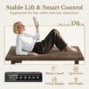 70" Standing Desk with Storage, Executive Height Adjustable Desk with AC/USB and Privacy Panel, Large One-Piece Destop, Fluted Computer Desk for Home Office, Black Walnut