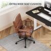 FLEXISPOT Home Office Desk Chair, 23.4 * 20.1in Wide Comfy Office Chairs，Vanity Chair with Back/Soft Armrest/300 Heavy Duty/Wheels, Makeup Chair for Vanity Desk, Leather Seat, Rustic Brown