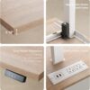 71" Standing Executive Desk with Privacy Panel, Large One-Piece Electric Height Adjustable Stand Up Desk with Charging Station, File Cabinet Storage, Home and Office, Light Walnut