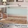TVU 59’’ L Shaped Desk with 6 Drawers, Large Home Office Corner Computer Desk with Storage File Cabinet, Modern Metal Wood Desk for Executive Writing Study Workstation (White)