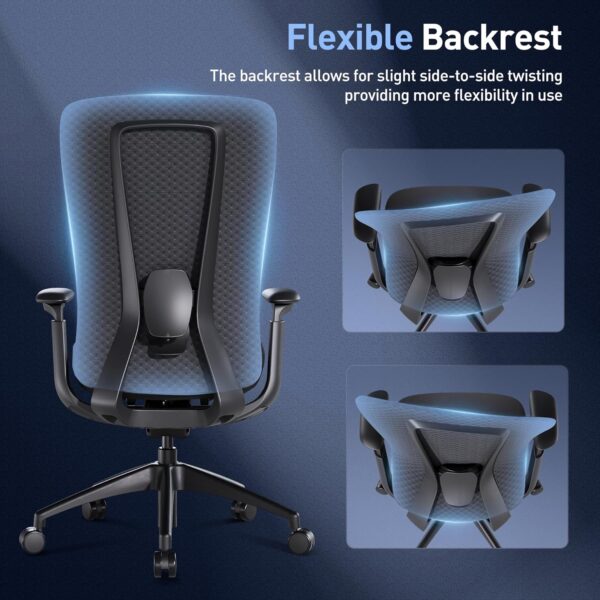 81S5yKrLkPL._AC_SL1500_.jpg COLAMY Ergonomic Mesh Office Chair, Computer Executive Desk Chair, Ergonomic Office Chair Lumbar Support with Flexible Backrest, Slide Seat, Blackgrey