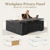 70" Standing Desk with File Cabinet, L Shaped Electric Height Adjustable Desk with AC/USB，Privacy Panel, Computer Executive Corner Table for Home and Office, Black