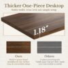 70" Standing Desk with Storage, Executive Height Adjustable Desk with AC/USB and Privacy Panel, Large One-Piece Destop, Fluted Computer Desk for Home Office, Black Walnut