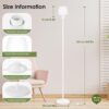 64.2'' White Floor Lamp, 3 Color Temperatures LED Bulb Included, Modern Standing Lamp with Opal Glass Shade, Tall Pole Standing Lamps for Living Room, Office, Bedroom, Home Decor, Foot Pedal Switch