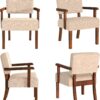 Accent Chair Set of 2 with Table, Living Room Chairs with Soft Seat and Armrests for Living Room Bedroom Reading Room Waiting Room (Beige) (AC01)