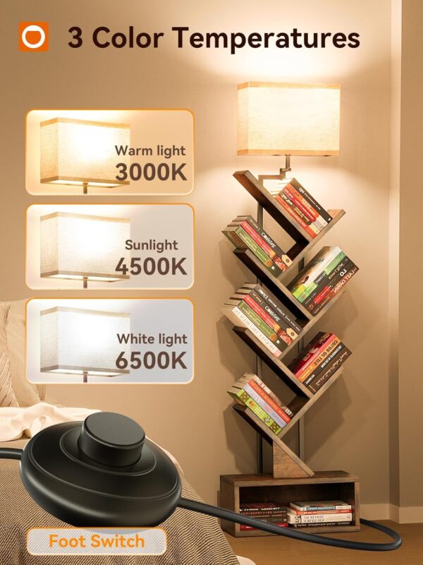 71E9HK2tmEL._AC_SL1500_.jpg addlon 6-Tier Tree Book Shelf with LED Light, Steel&Wood Bookshelf with Storage Cabinet, Narrow Tall Bookcase with 3CCT Bulb, Small Bookshelf for Bedroom, Home Office&Living Room-Rustic Brown