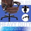 400lb Big Tall Recliner Office Chairs with Footrest PU Leather High Back Reclining Desk Chairs with Wheels, Plus Size Home Office Napping Managerial Executive Chair (Black Brown)