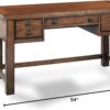Homestyles Tahoe Aged Maple Executive Writing Desk with Five Drawers and Keyboard Tray