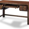 Homestyles Tahoe Aged Maple Executive Writing Desk with Five Drawers and Keyboard Tray