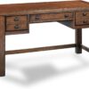 Homestyles Tahoe Aged Maple Executive Writing Desk with Five Drawers and Keyboard Tray