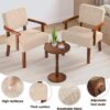 Accent Chair Set of 2 with Table, Living Room Chairs with Soft Seat and Armrests for Living Room Bedroom Reading Room Waiting Room (Beige) (AC01)