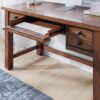 Homestyles Tahoe Aged Maple Executive Writing Desk with Five Drawers and Keyboard Tray