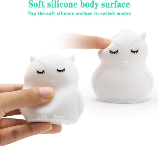 Big Size Night Light for Kids, Children Night Light, Bedside Lamp Multicolor Light with Remote Control, Break Resistant, Eye Caring, Adjustable Brightness & Color, Timing Function - Large Owl