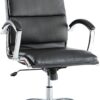 Alera Neratoli Series High-Back Swivel/Tilt Chair, Black Leather, Chrome Frame