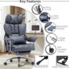 71EDBztPEUL._AC_SL1500_.jpg Efomao Big and Tall Office Chair with Footrest, 400LBS PU Leather High Back Executive Office Chair with Lumbar Support, Wide Computer Chair for Home Office, Dark Grey