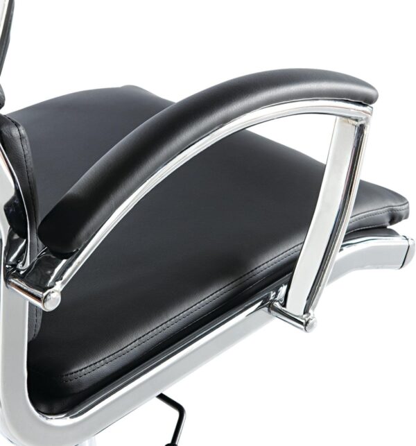 Alera Neratoli Series High-Back Swivel/Tilt Chair, Black Leather, Chrome Frame