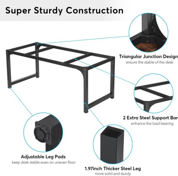 Tribesigns Modern Computer Desk, 63 x 31.5 inch Large Office Desk Computer Table Study Writing Desk Workstation for Home Office, Rustic/Black