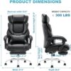 71rpGjTy1RL._AC_SL1500_.jpg COLAMY Office Chair with Retractable Footrest, Ergonomic High Back Design Executive Computer Desk Chair with Removable Lumbar Pillow, 90-135°Reclining, Thick Bonded Leather for Home Office Work, Black