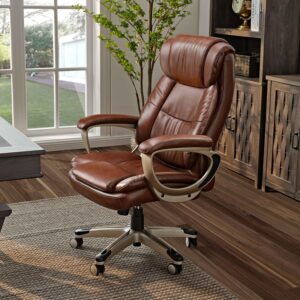 91Jb54EzwL._AC_SL1500_.jpg EUREKA ERGONOMIC Preston Office Chair Big and Tall, Leather High Back Executive Computer Seat, 135° Adjustable Lumbar Support, Comfy Swivel Home Office Furniture with Wheels – Chestnut Brown