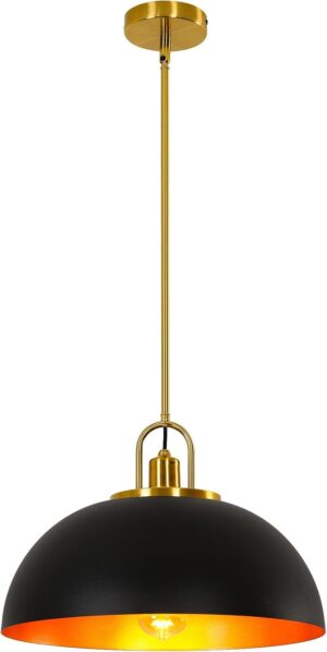 15.7-inch Pull-Down Large Modern Industrial Retro Dome Ceiling Pendant Light, Classic Country Farmhouse Style Suitable for Kitchen Island, Living Room, Bedroom, Coffee bar